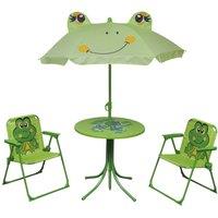 Berkfield Home 3 Piece Kids' Garden Bistro Set with Parasol Green