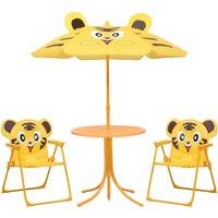 Berkfield Home 3 Piece Kids' Garden Bistro Set with Parasol Yellow
