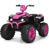 Costway 12V Electric Kids Ride On ATV Quad Bike Car Battery Powered in Pink