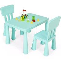 Costway 3 PCS Table & Chair Set Toddler Activity Center Writing Desk in Green