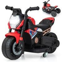 Costway Ride-on Motorcycle Toddlers 6V Electric Toy Bike w/Training Wheels in Red
