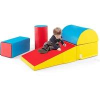 Gymax 5-Piece Kids Climb & Crawl Activity Set Soft Foam Block Structures in Red