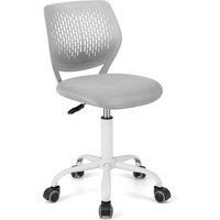 Gymax Rolling Kids Study Chair Ergonomic Swivel Office Chair Adjustable Height in Grey