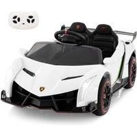 Costway 12V Battery Powered Electric Vehicle Kids Ride-on Sports Car in White