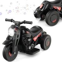 Costway 6V Kids Bubble Car Electric Motor Kids Ride on Motorcycle with Bubble Maker in Black