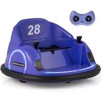 Costway 6V Kids Ride on Bumper Car Battery Powered Bumping Car w/Lights in Purple