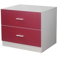 EONLION Orlando Wooden 2-Drawer Kids Cabinet - Bedroom Storage Chest in Pink