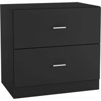 EONLION Orlando Wooden 2-Drawer Kids Cabinet - Bedroom Storage Chest in Black
