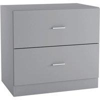 EONLION Orlando Wooden 2-Drawer Kids Cabinet - Bedroom Storage Chest in Grey