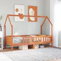 Berkfield Home Kids' House Bed Frame without Mattress Wax Brown 90x200 cm Pine
