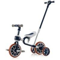 Costway 4 in 1 Kids Push Tricycle Toddler Trike Baby Balance Bike Push Handle in Blue