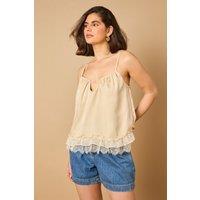 Oasis Women's Babydoll Lace Detail Cami in Lemon | Size: 10