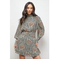 Oasis Women's Volume Shoulder Western Mini Dress | Size: 8
