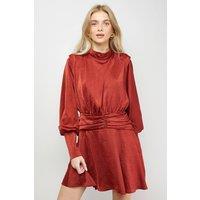 Oasis Women's Volume Shoulder Western Mini Dress in Ginger | Size: 14