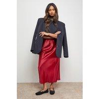 Oasis Women's Midi Slip Skirt in Red | Size: 10