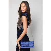 Coast Women's Emma Satin Detail Chain Clutch Bag in Navy
