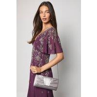 Coast Women's Emma Satin Detail Chain Clutch Bag in Silver