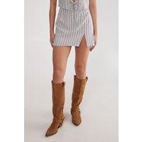 NastyGal Women's Stripe Mini Skirt Co-ord in Mint | Size: 6