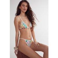 NastyGal Women's AM Tie Dye Triangle Contrast Bikini Set | Size: 10