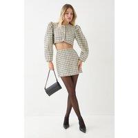 MissPap Women's Premium Boucle mini skirt in Mono | Size: 10