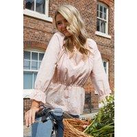 Dorothy Perkins Women's Embroidered Long Sleeve Blouse in Pink | Size: 16