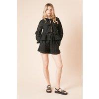 Dorothy Perkins Women's Broderie Shorts in Black | Size: 10