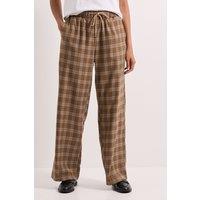 Dorothy Perkins Women's Elasticated Waist Wide Leg Stripe Trouser in Brown | Size: 10