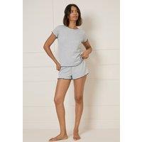 Dorothy Perkins Women's Pointelle Jersey Short Set in Grey | Size: XL