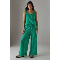 Warehouse Women's Crochet Tie Side Tank Top in Green | Size: 10