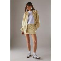 Warehouse Women's PU Micro Mini Skirt Co Ord in Butter | Size: 12