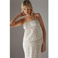 Warehouse Women's Ruched Bust Lace Trim Milkmaid Strappy Top in Floral | Size: 14