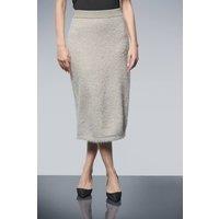 Wallis Women's Metallic Tufted Knitted Skirt in Ivory | Size: Large