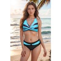 MODISHION Women's Two Piece Swimsuits Bikini Set in Blue | Size: XL