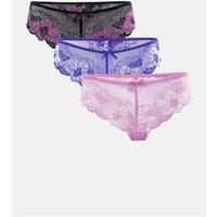 Women's 3 Pack Sexy Lace Briefs in Pink | Size: XL