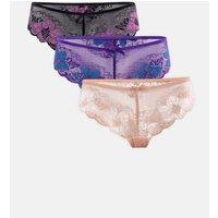 Women's 3 Pack Sexy Lace Briefs in Beige | Size: XL