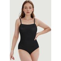 MODISHION Women's Shapewear Seamless Bodysuits with Removable Shoulder Straps in Black | Size: Small