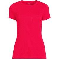 Lands' End Women's Micro Rib Crew Neck T-shirt in Red | Size: 16-18