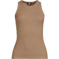 Lands' End Women's Drapey Ribbed Vest Top in Camel | Size: 14-16