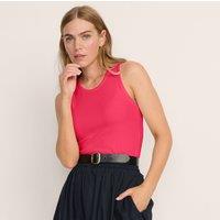 Lands' End Women's Drapey Ribbed Vest Top in Red | Size: 20