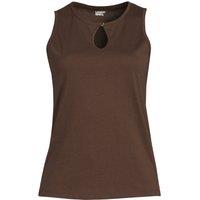 Lands' End Women's Supima Cotton Keyhole Vest Top in Dark Brown | Size: 16-18