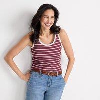 Lands' End Women's Pointelle Ribbed Scoop Neck Vest in Burgundy | Size: 14-16