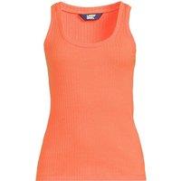 Lands' End Women's Pointelle Ribbed Scoop Neck Vest in Orange | Size: 14-16