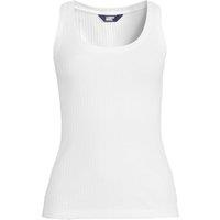 Lands' End Women's Pointelle Ribbed Scoop Neck Vest in White | Size: 14-16