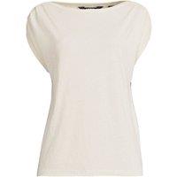 Lands' End Women's Linen Blend Boatneck Tee in Cream | Size: 20