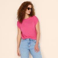 Lands' End Women's Linen Blend Boatneck Tee in Pink | Size: 14-16