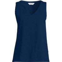 Lands' End Women's Slub Jersey Vest Top in Navy | Size: 20