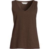 Lands' End Women's Slub Jersey Vest Top in Dark Brown | Size: 20