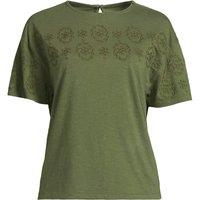 Lands' End Women's Cutwork Slub Tee in Green | Size: 8