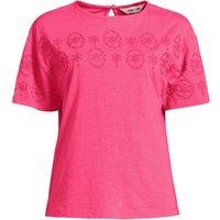 Lands' End Women's Cutwork Slub Tee in Pink | Size: 14-16
