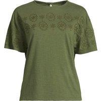 Lands' End Women's Cutwork Slub Tee in Green | Size: 14-16
